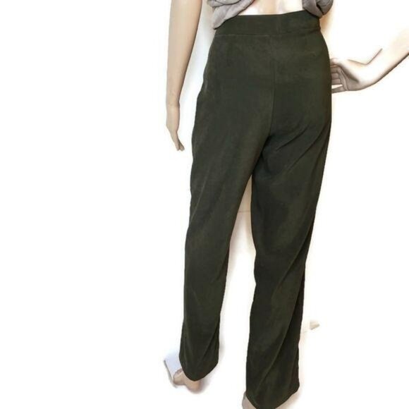 First Option vintage style Womens High-Waisted Trousers Size 6 Olive Green - Picture 7 of 8